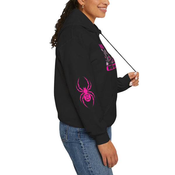 Black Widow Performance Hoodie — Pink Spider Racing Design