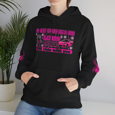 Black Widow Performance Hoodie — Pink Spider Racing Design