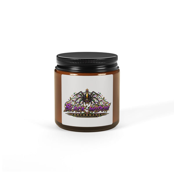Amber jar Gothic Bat Soy Candle with warm glow and eco-friendly soy wax