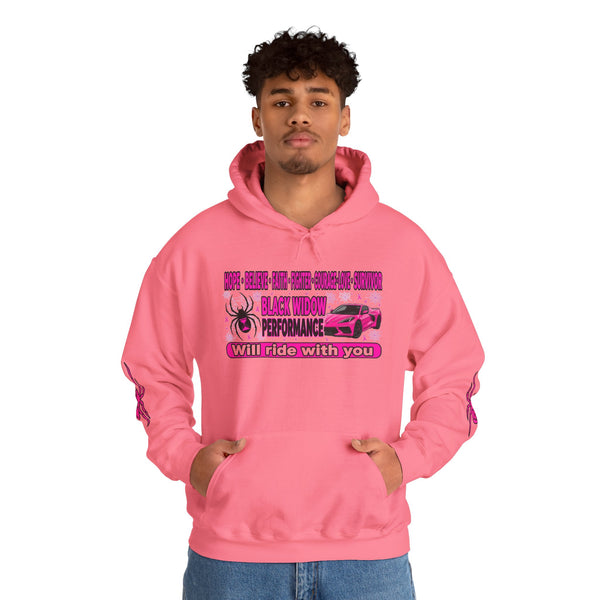 Black Widow Performance Hoodie — Pink Spider Racing Design