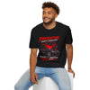 Black Widow Corvette C8 graphic on black crew neck t-shirt with street predator design
