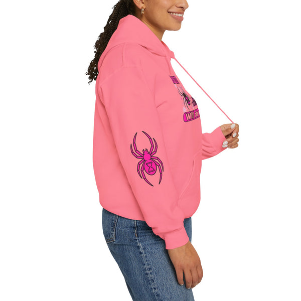 Black Widow Performance Hoodie — Pink Spider Racing Design