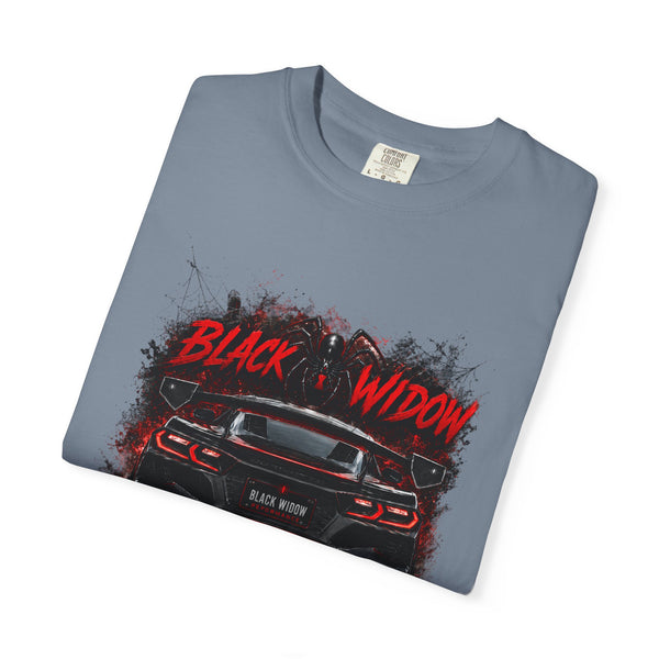 Too Fast To Follow Black Widow Horsepower Sports Car T-Shirt