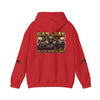 Black Widow Performance Hoodie with Game Day racing graphics and spider accents on sleeves