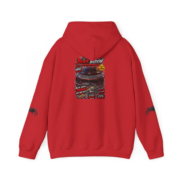 Black Widow Racing Hoodie — Spider Logo Performance Pullover