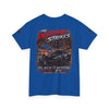Black Widow Corvette vintage performance tee with emblem logo and cinematic race scene design