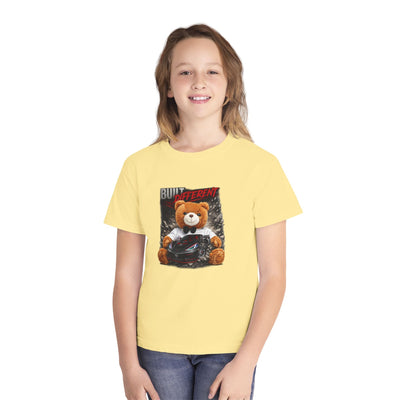 Comfortable Youth Midweight Tee made of 100% combed ringspun cotton with classic fit and soft-washed fabric