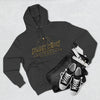Black Widow Performance Hoodie with spider logo, kangaroo pocket, and adjustable hood in black fleece pullover design