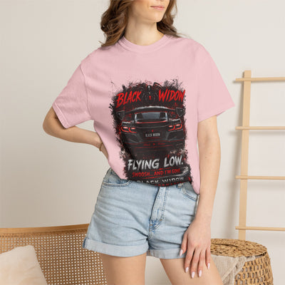 Too Fast To Follow Black Widow Horsepower Sports Car T-Shirt
