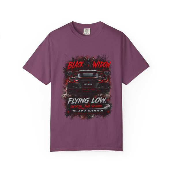 Too Fast To Follow Black Widow Horsepower Sports Car T-Shirt