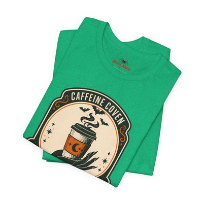 Momster Caffeine Coven Tee | Halloween Mom shirt, spooky pumpkin coffee design