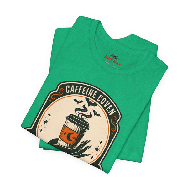 Momster Caffeine Coven Tee | Halloween Mom shirt, spooky pumpkin coffee design